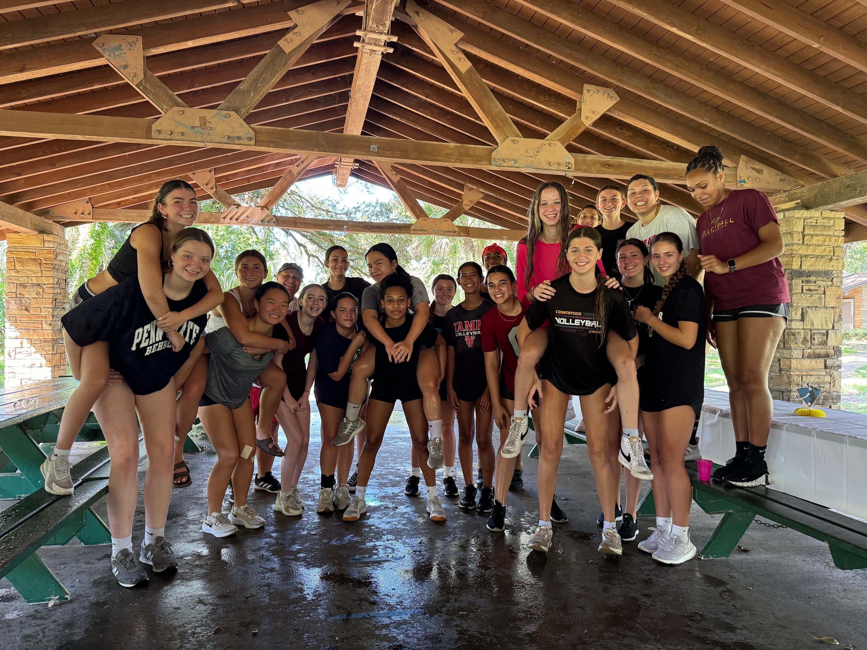 Countryside High School volleyball team at the park